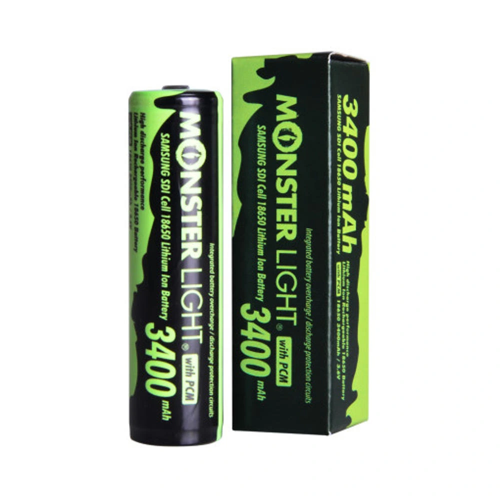 몬스터라이트 삼성 18650 배터리 3400mAh 보호회로내장 리튬이온배터리 충전지 실제 상품 이미지