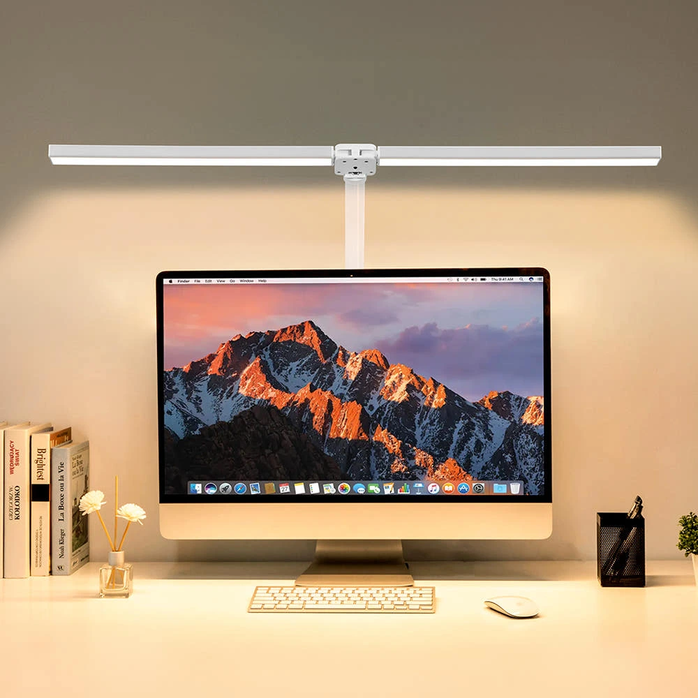 번개표 몬스터라이트 듀얼헤드 LED 스탠드 800mm 클램프형 모니터조명 10단밝기 리모컨 실제 상품 이미지