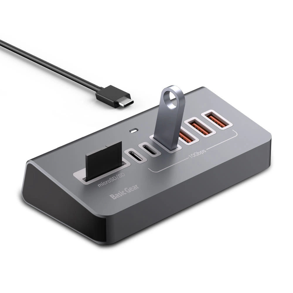 버티컬 C타입 8in1 멀티 USB 허브 실제 상품 이미지